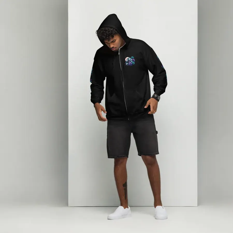 Mystical Wolf Protector Fantasy Zippered Hoodie product image (2)