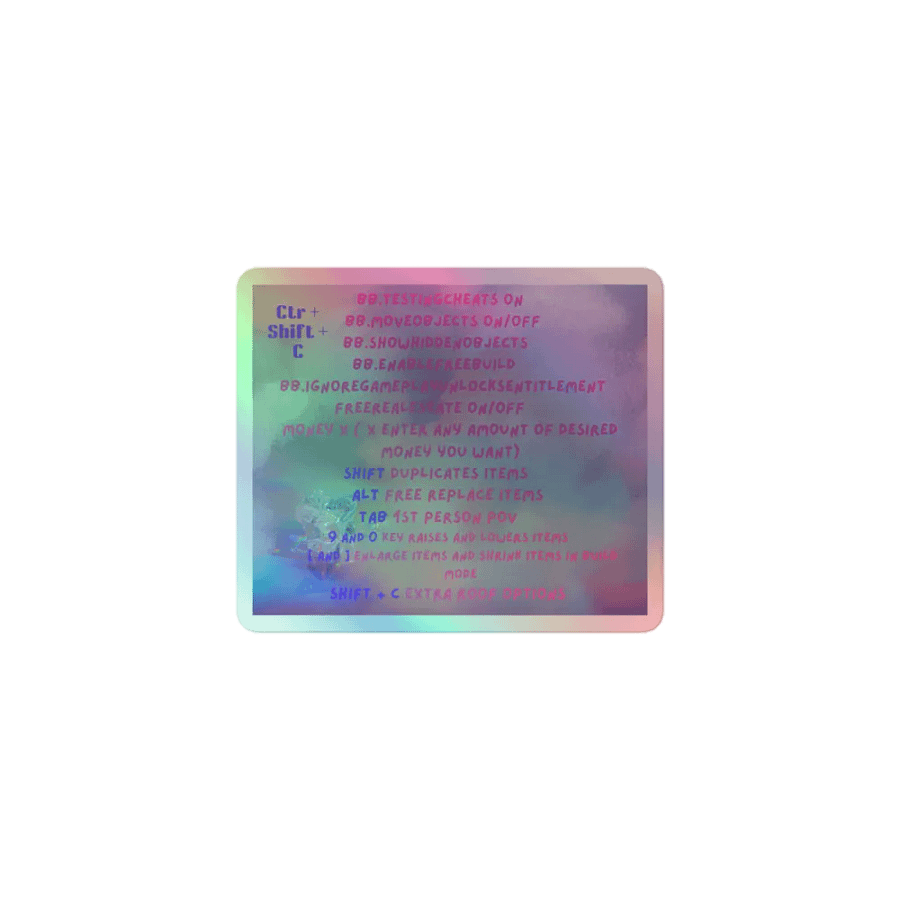 Sims Cheat Codes Holographic Sticker product image (1)