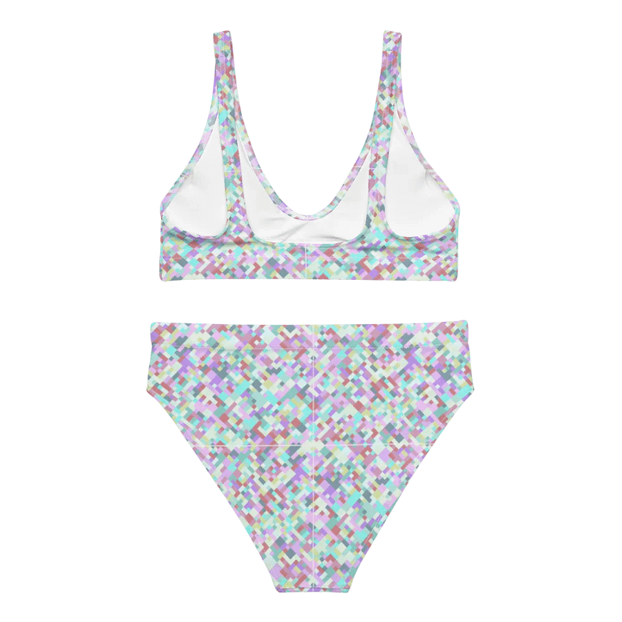 Colorful Mosaic Pattern Design High Waisted Bikini - v6 product image (5)