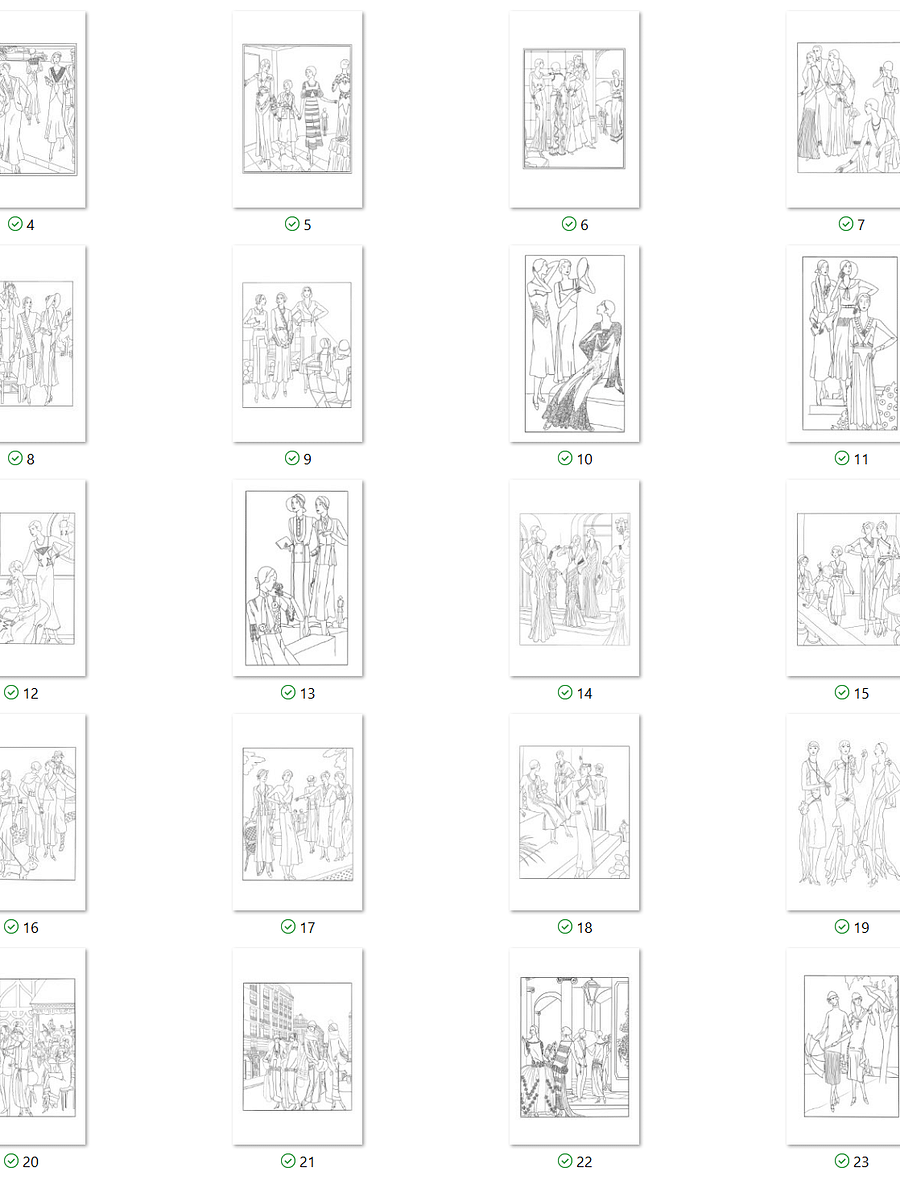 PDF, PNG - 1920s Fashion Art-Goût-Beauté Coloring Book product image (7)