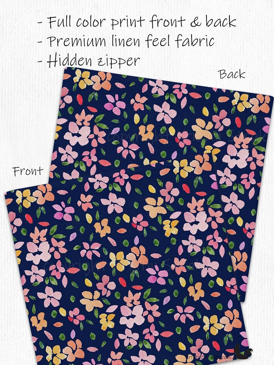 Spring Flowers on Navy Blue Premium Pillow Case product image (3)