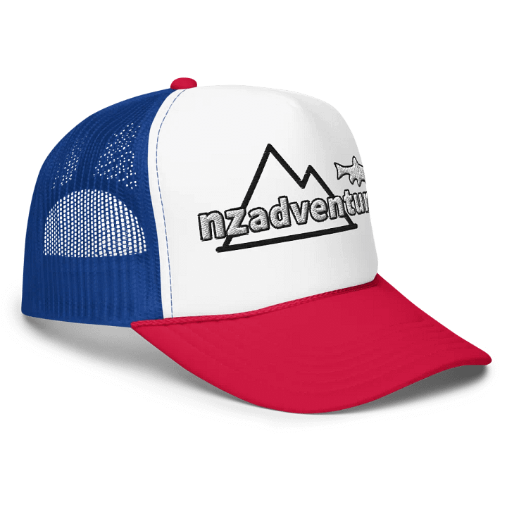 NZA Fish Trucker Hat - Red / Blue product image (1)