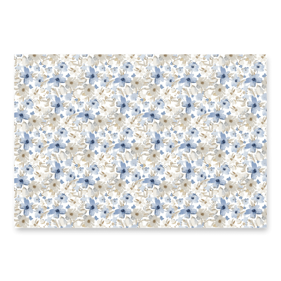 Blue Grey Flowers Paper product image (2)