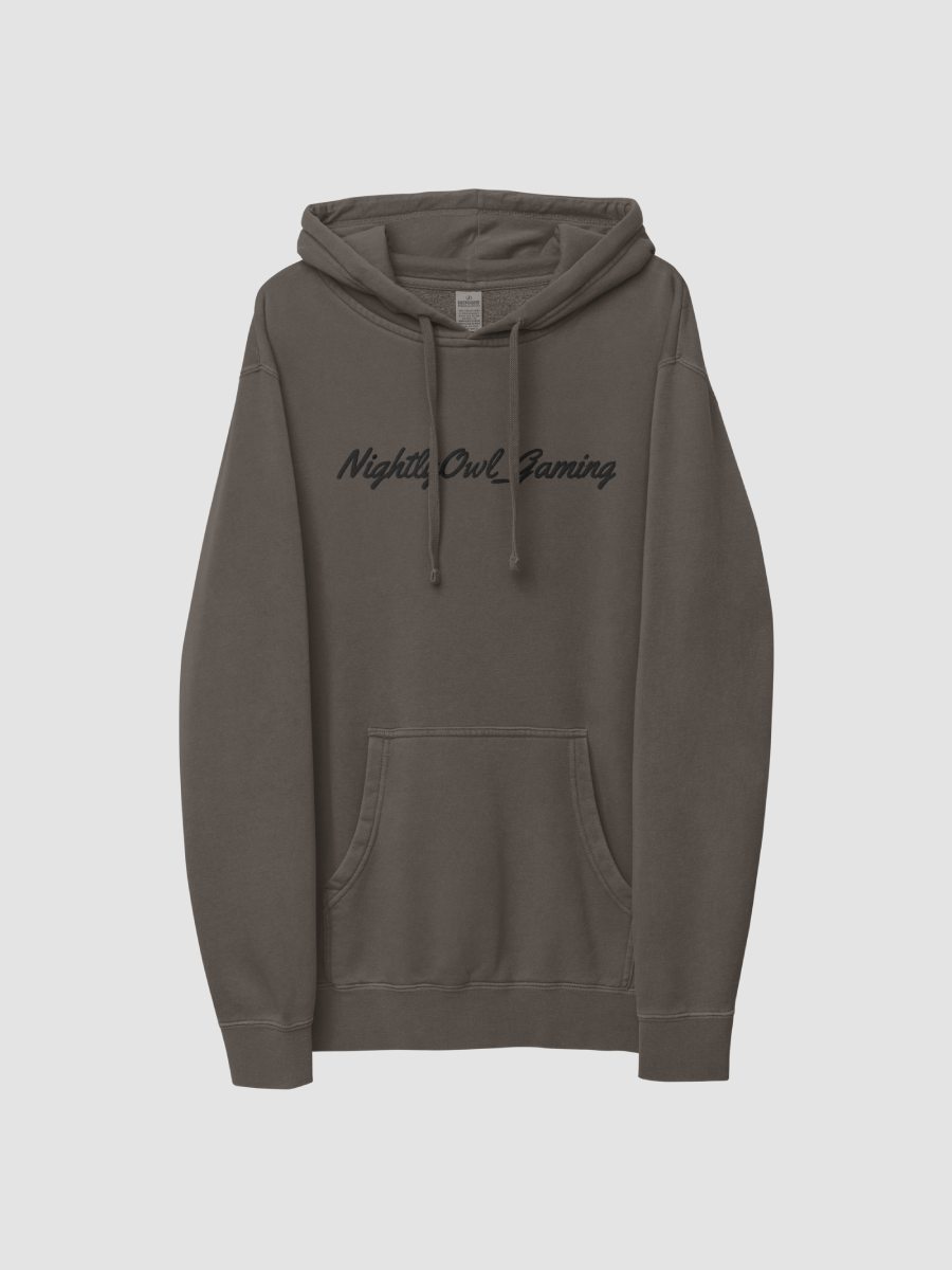 Pigment Dyed Hoodie NightlyOwl_Gaming Name product image (1)
