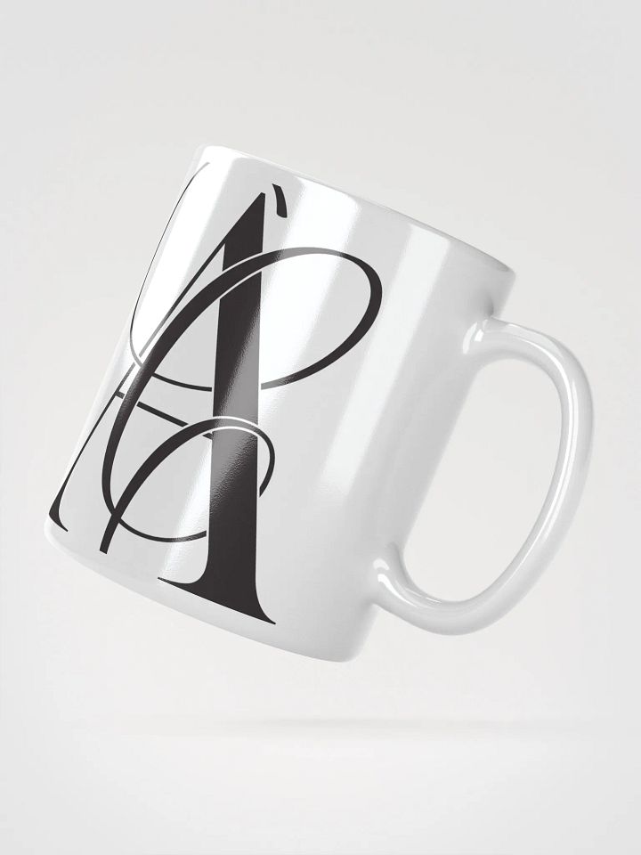Elegant A Calligraphy White Glossy Mug (Black) product image (2)