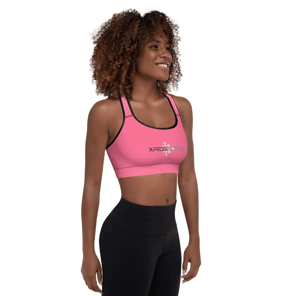 XPRESSACTIVE Pink All-Over Print Padded Sports Bra product image (7)
