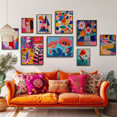 Maximalist Abstract Gallery Wall Set of 9 DIGITAL Prints
Unleash the Maximalist Within: 
Ditch the bare walls and embrace max...