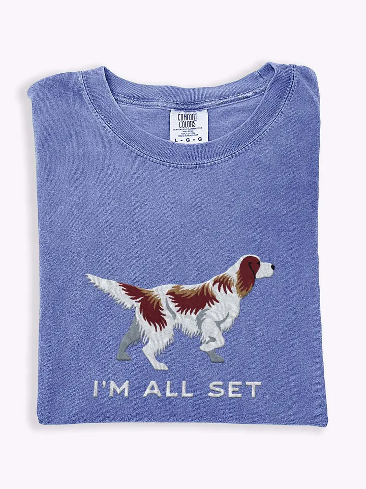 I'm All Set T-Shirt(Embroidered) of an Irish Red & White Setter product image (1)