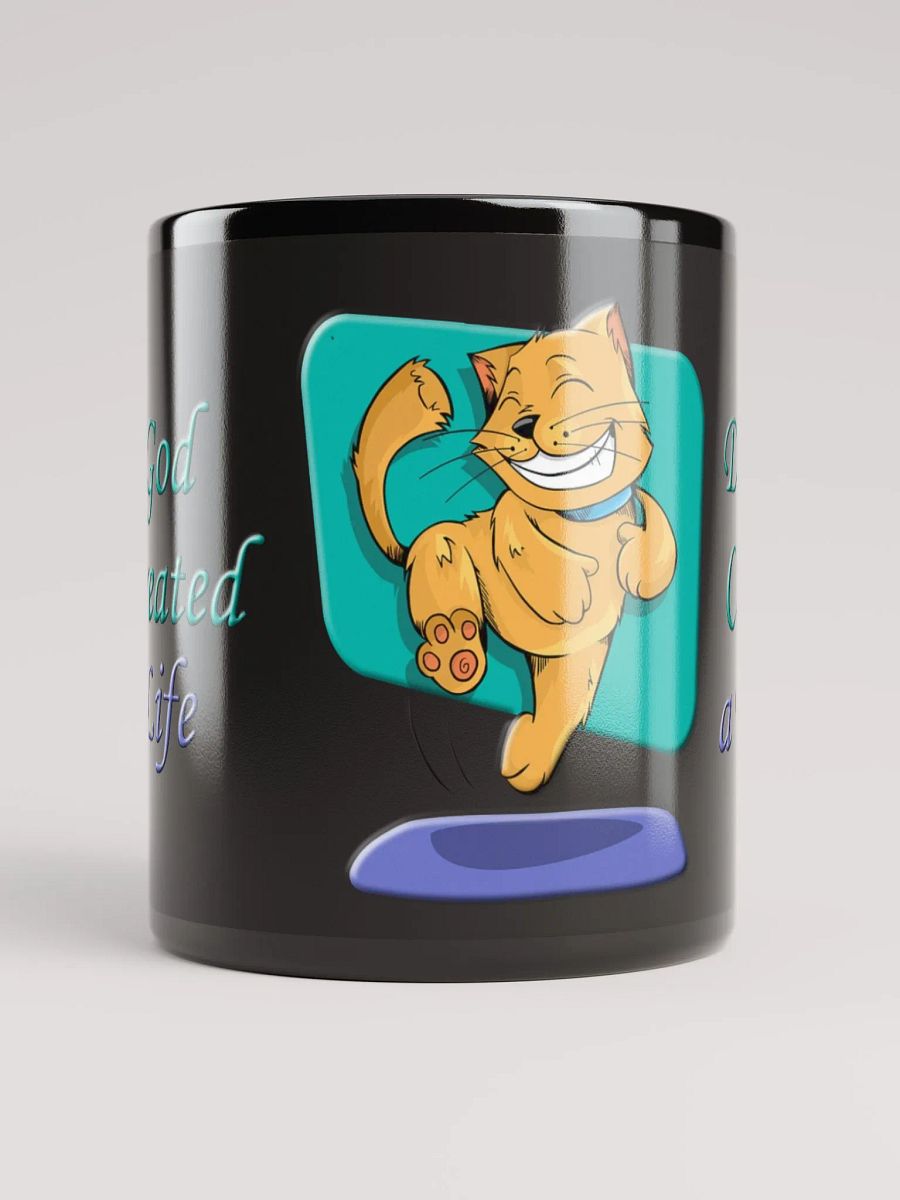 God and Darwin Cat Dance Black Mug product image (3)