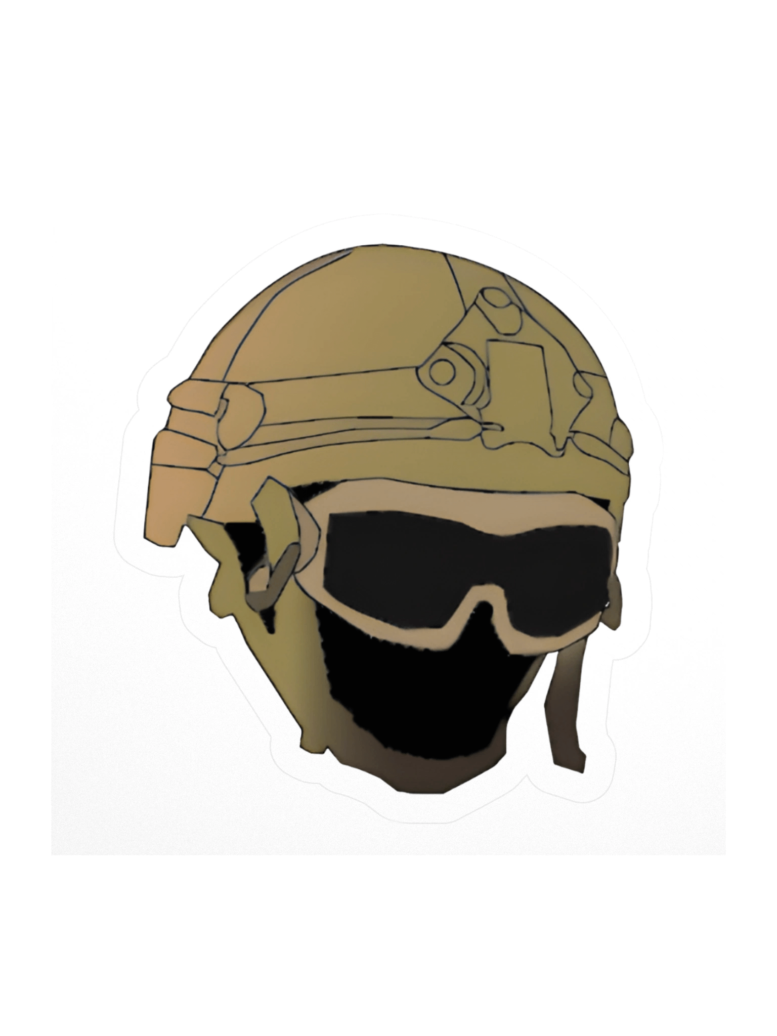 Cartoon Shogun Head Sticker product image (1)