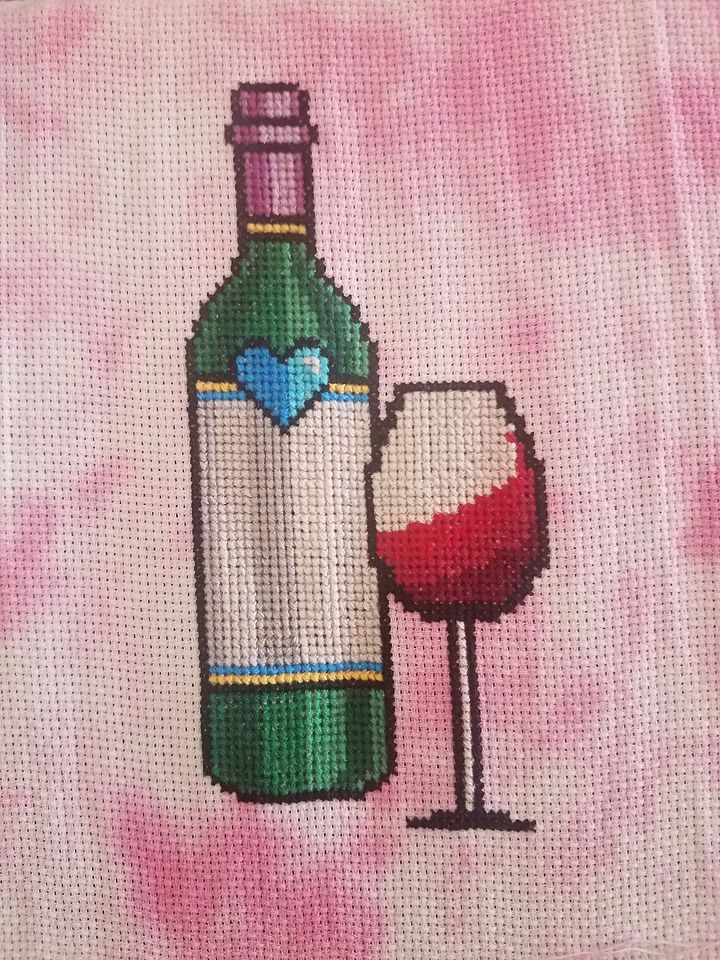 Wine and a Glass - Cross Stitch Pattern product image (2)