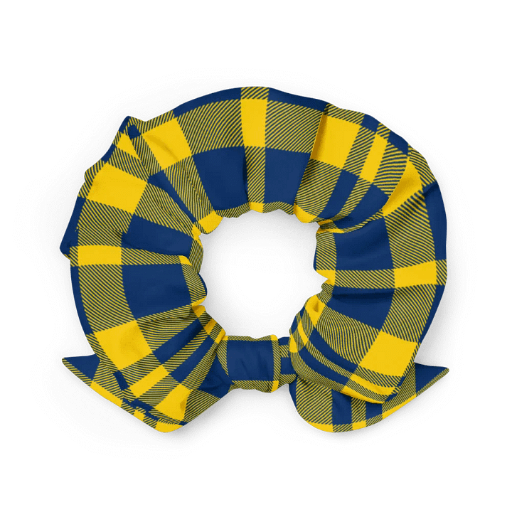 Yellow and Blue Plaid Scrunchie with Bow product image (2)