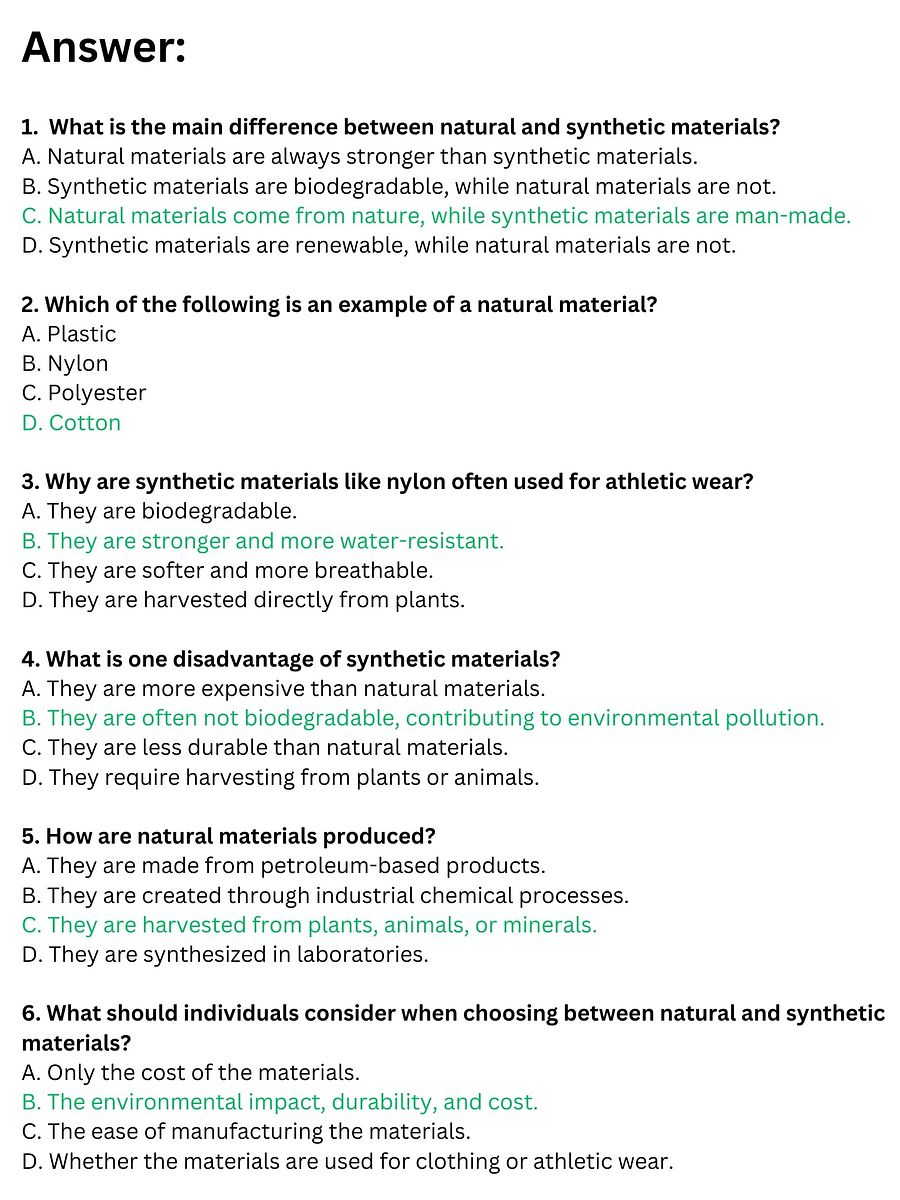 Natural vs Synthetic Reading Passage with Questions product image (4)