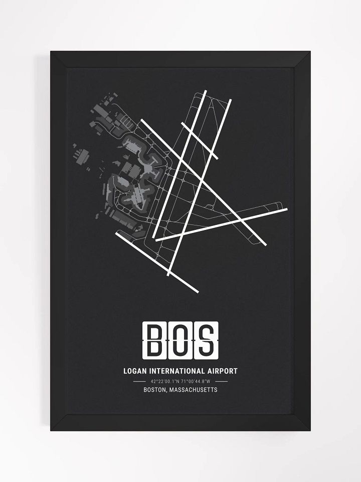 Framed Airport BOS Premium Map On Matt Paper product image (1)