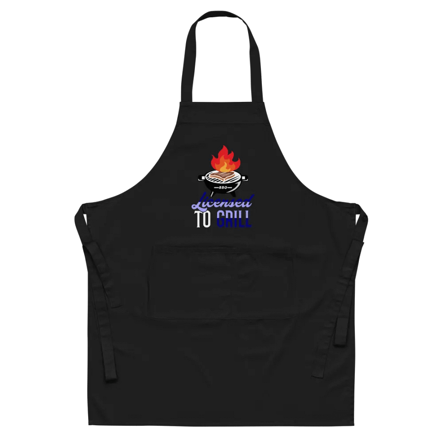 License To Grill- Apron Blue Lettering product image (6)