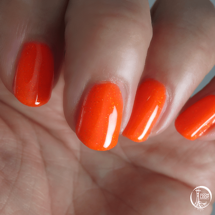 PERSISTENCE OF VISIONS - Neon Red-Orange Glitter Nail Polish product image (2)