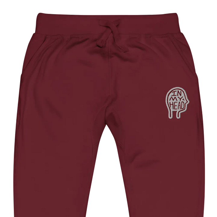 In My Head (maroon bubble design) embroidered fleece joggers product image (7)
