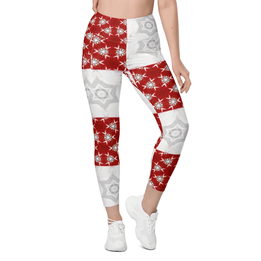 Abstract Pale Star Patchwork Design Ladies Leggings product image (1)
