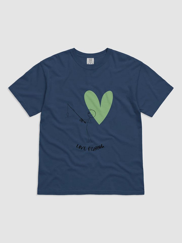 Love Fishing Heart Cartoon Heavyweight T-Shirt product image (10)