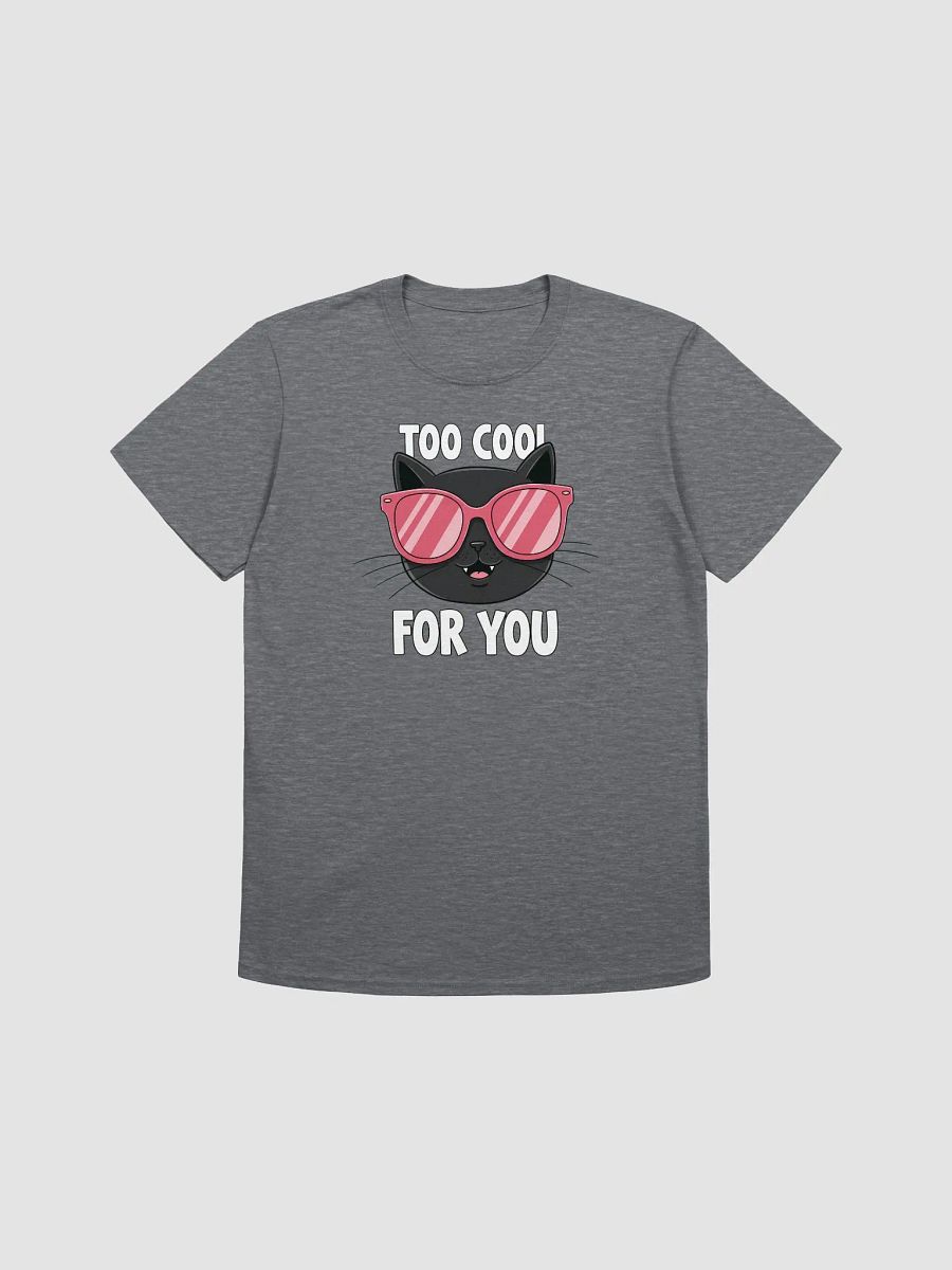 Funny Too Cool for You Black Cat T-Shirt with Pink Sunglasses - Cute Graphic Tee product image (2)