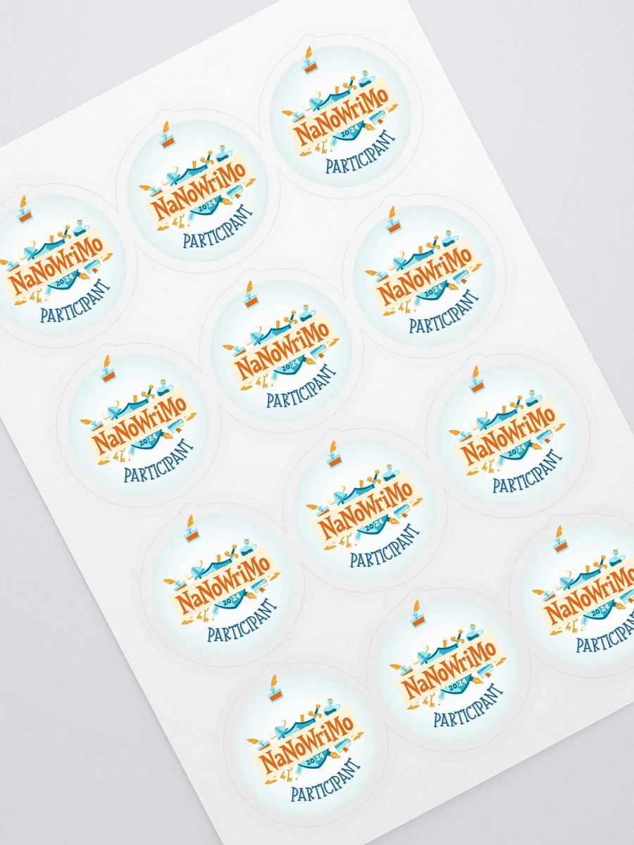 NaNoWriMo Participant Sticker Sheet (12 Stickers Per Sheet) product image (1)