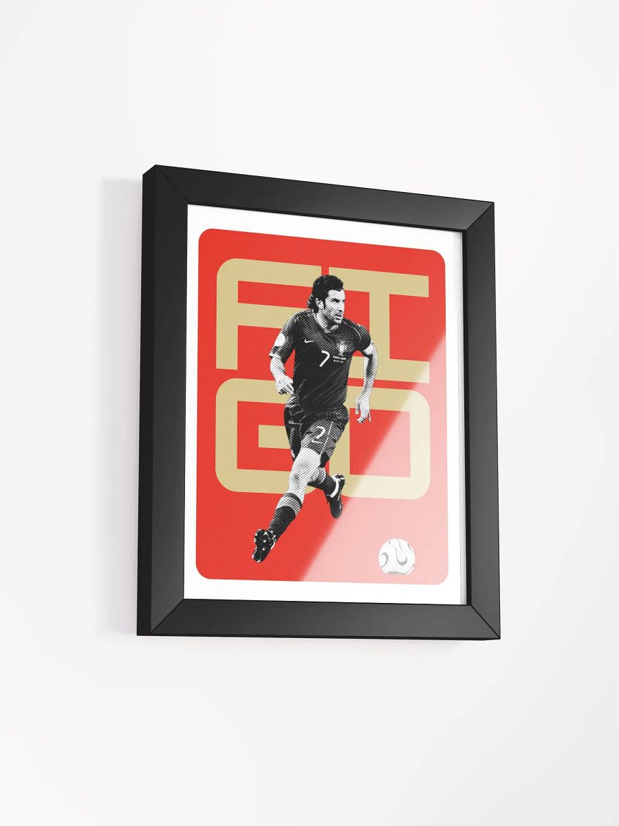 Luís Figo BW Portugal Name Art Framed Print product image (4)