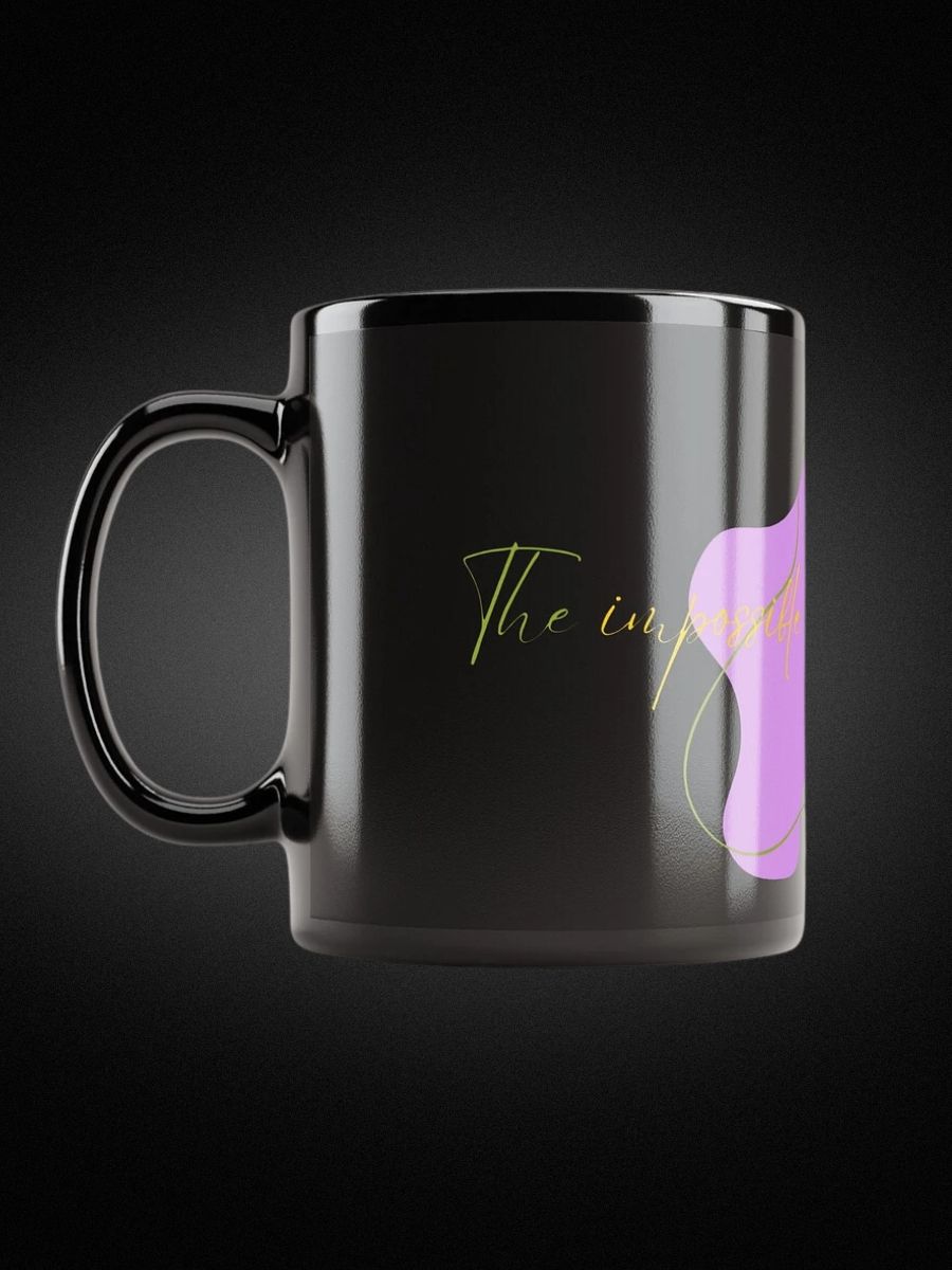 The Impossible is Just a Challenge- Black Ceramic Mug product image (2)