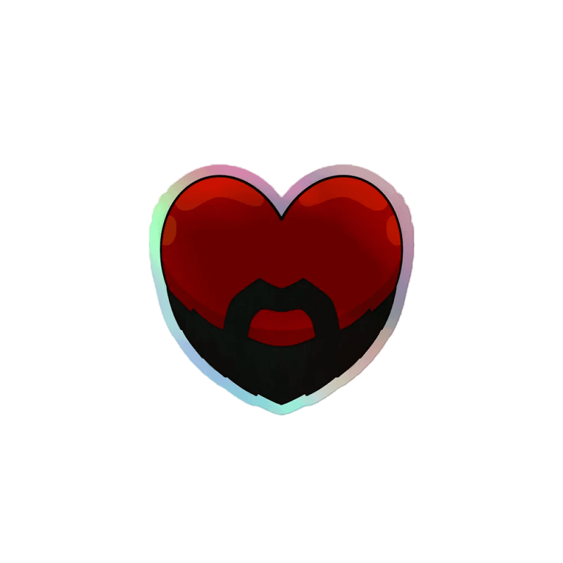 Bearded Heart Sticker
