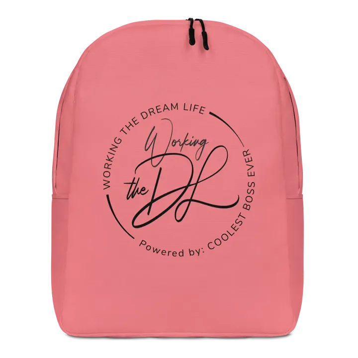 Work the Dream Life – Pink Minimalist All-Over Print Backpack for Work, Travel & Everyday Use product image (1)