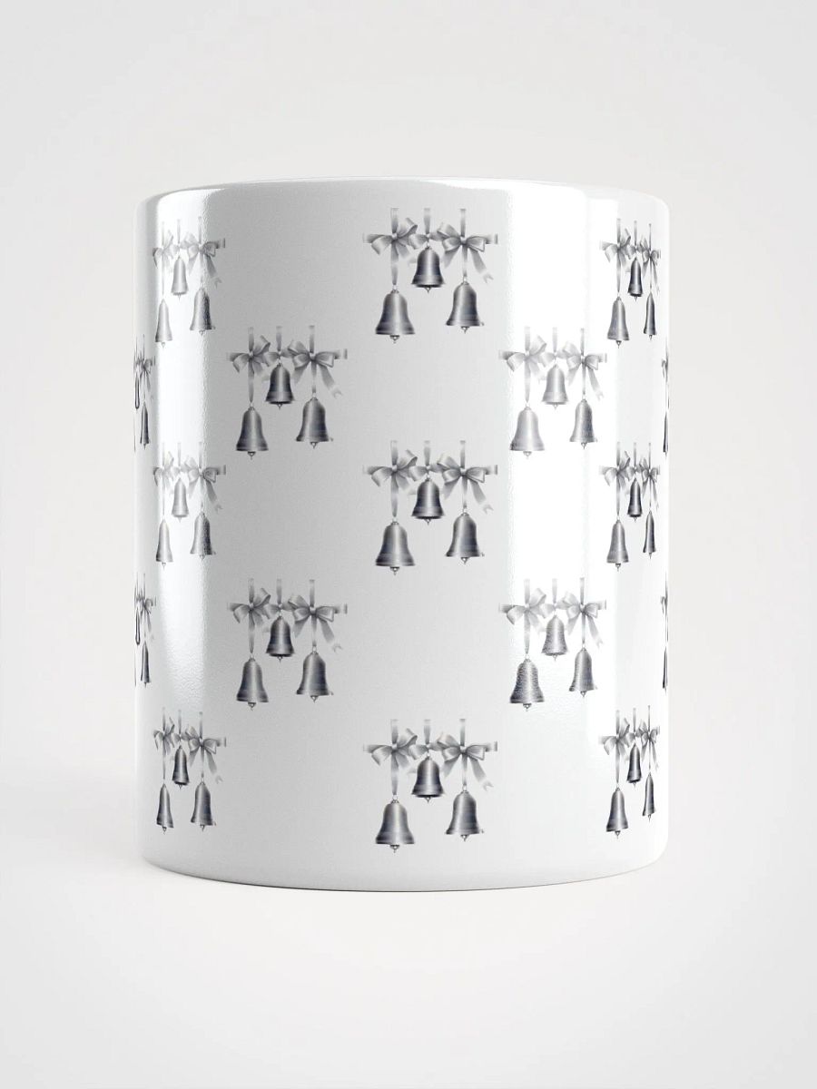 Silver Sleigh Bells Pattern Design White Mug product image (13)