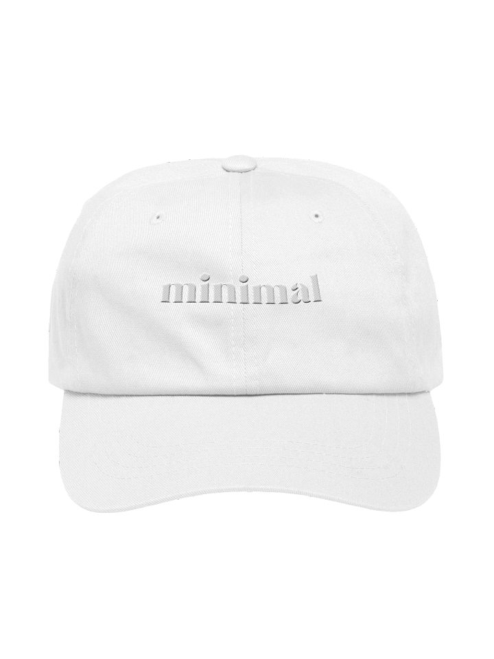001: white stitched dad hat product image (1)