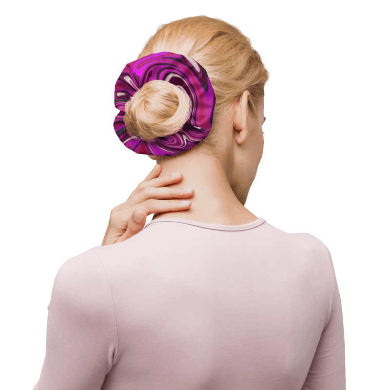 Scrunchie - Pink and Purple Digital Fluid Art product image (4)