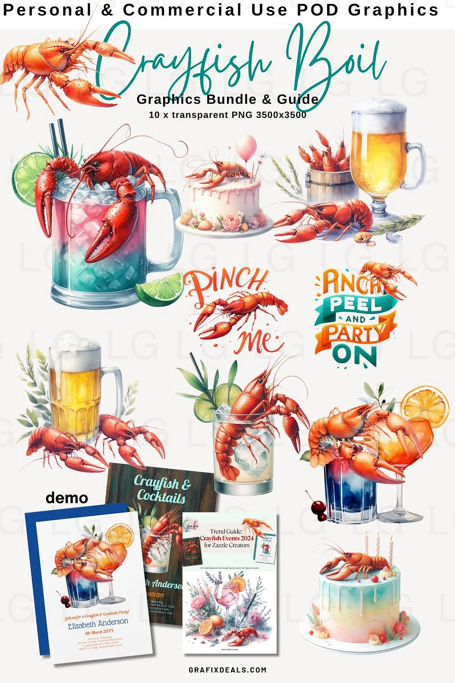 Crawfish, Crayfish Boil Product Creation Guide and Graphics for Zazzle Niche Creators product image (2)