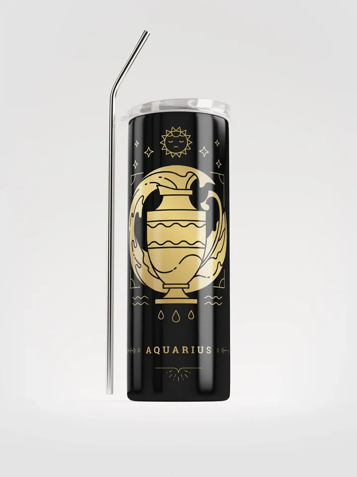 Aquarius Gold Rush: Zodiac Stainless Steel Tumbler for Celestial Glam! ✨♒ product image (1)