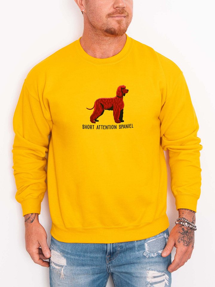 Short Attention Spaniel Sweatshirt (Embroidered) of an Irish Water Spaniel product image (2)