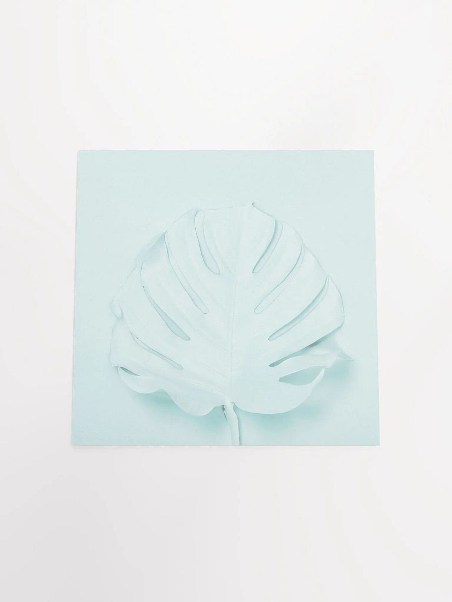 Light Blue Monstera Leaf Modern Art Print product image (17)