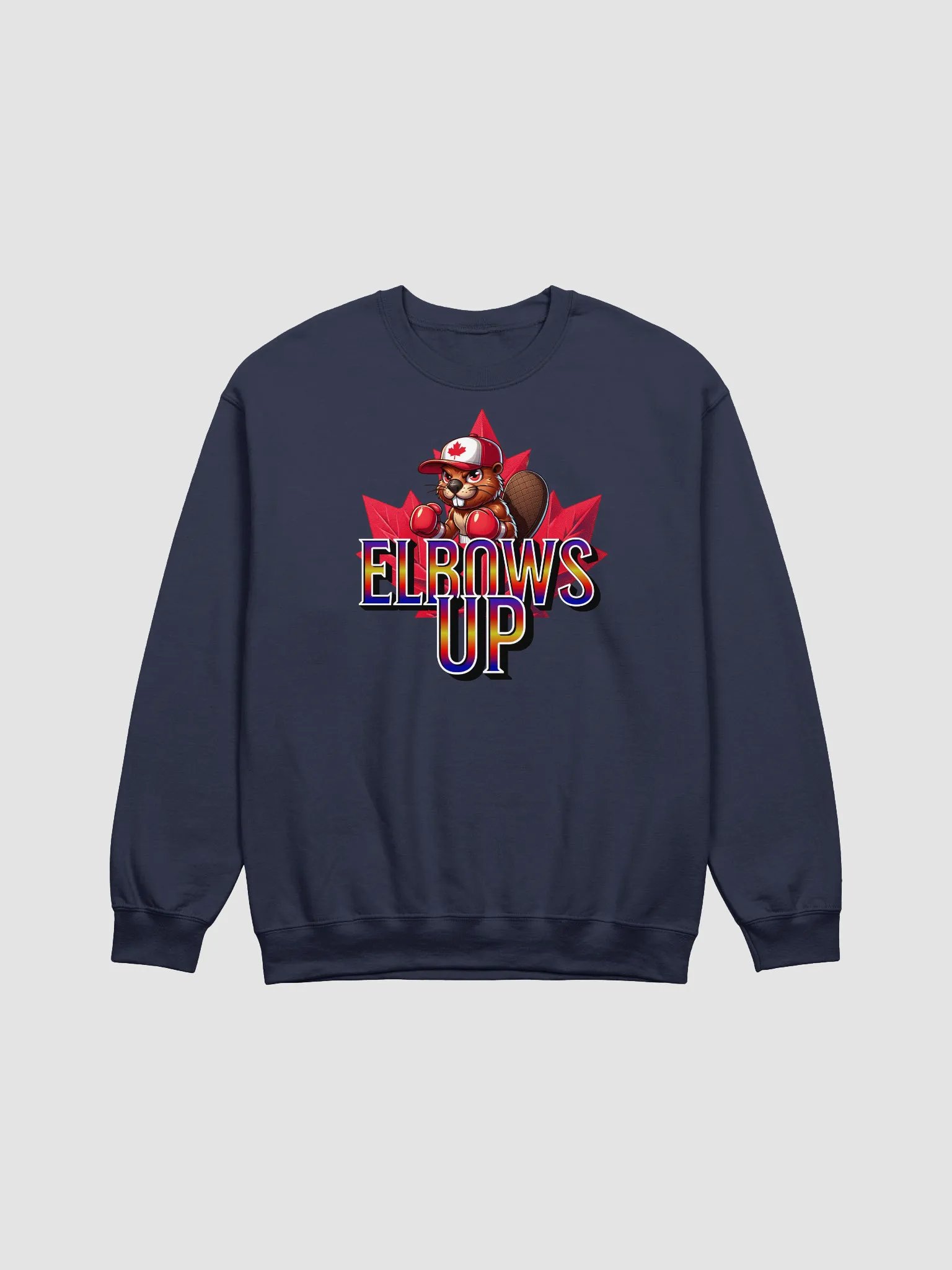 Elbows Up Maple Leaf Beaver Boxing Mauler Crewneck Sweatshirt product image (1)