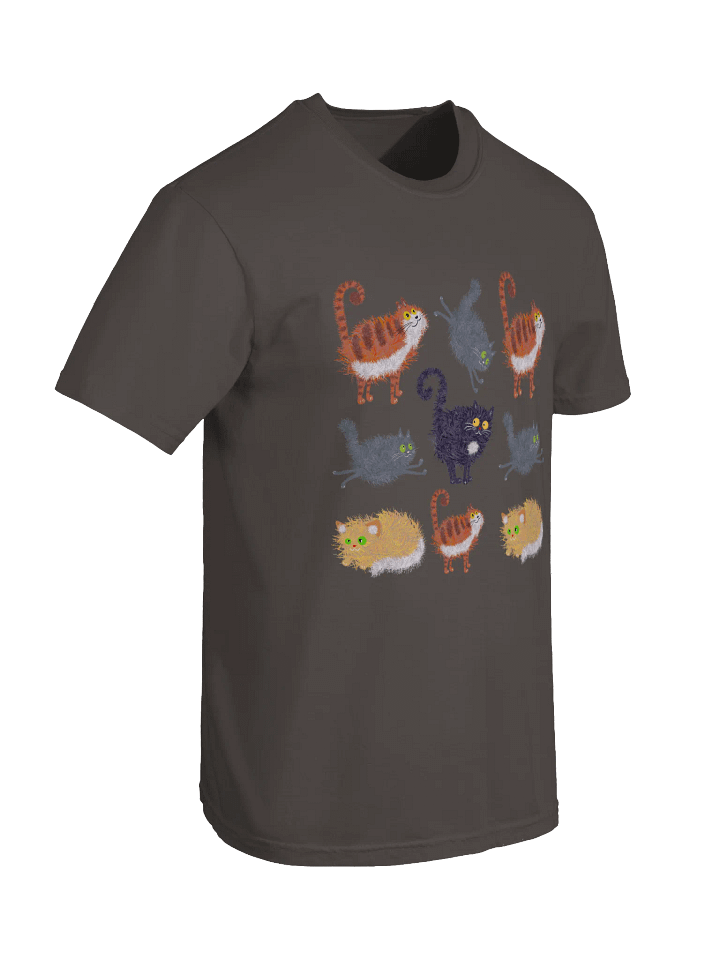 Funny Cat Pattern T-Shirt – Relaxed Fit Heavyweight Unisex Cotton T-Shirt product image (2)