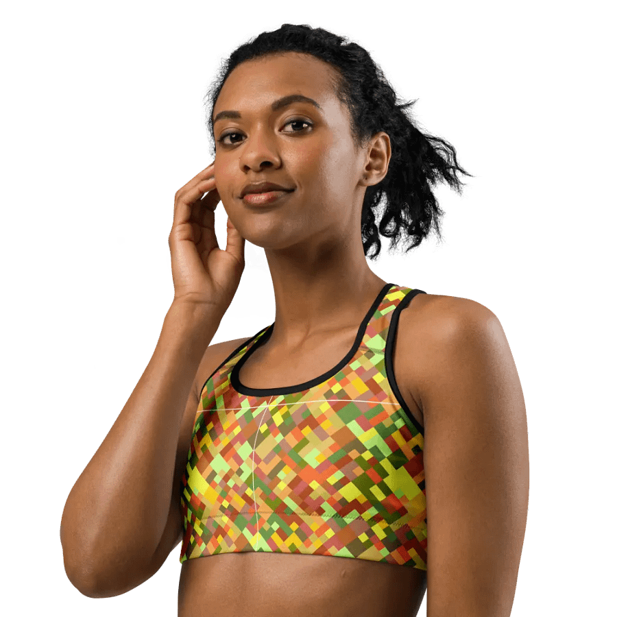 Colorful Mosaic Pattern Sports Bra - v2 product image (6)