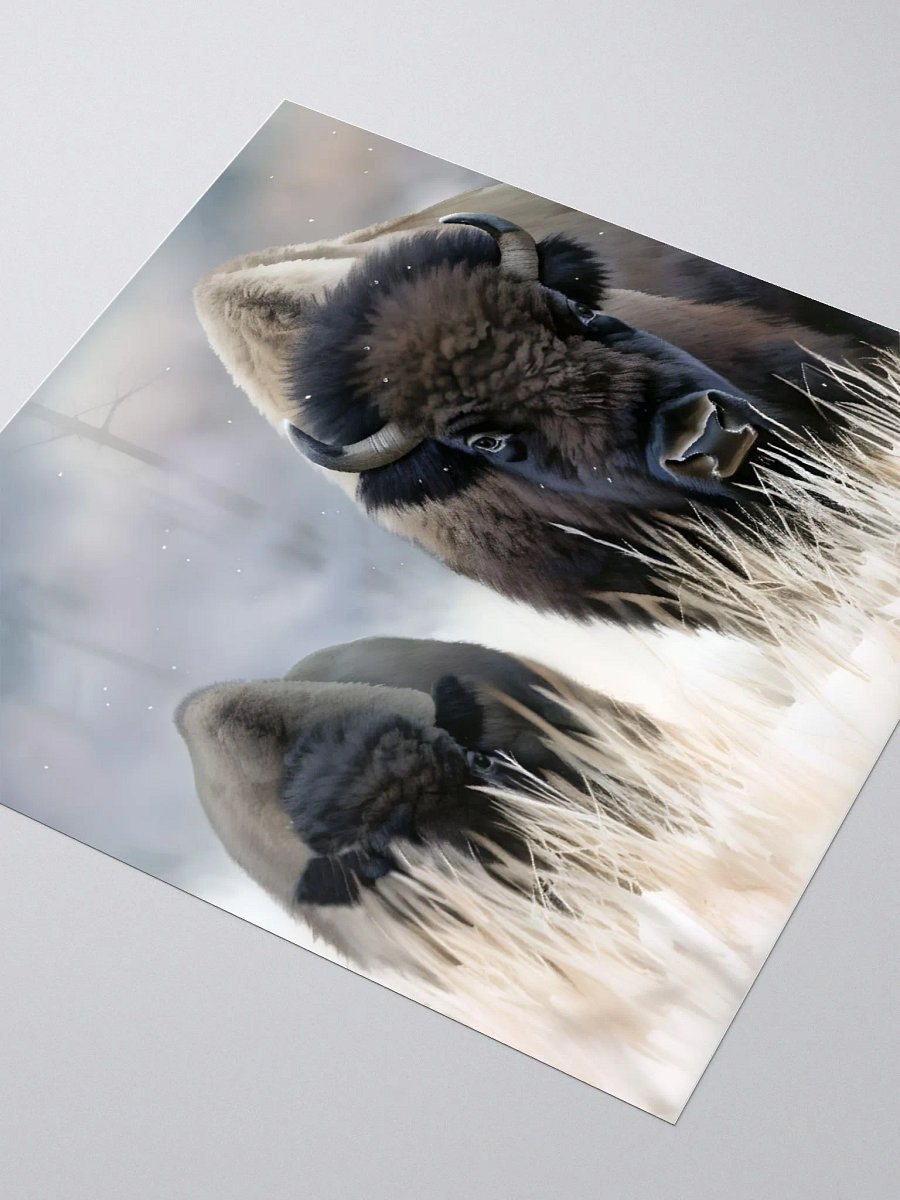 Mother Bison and Calf in Winter product image (7)