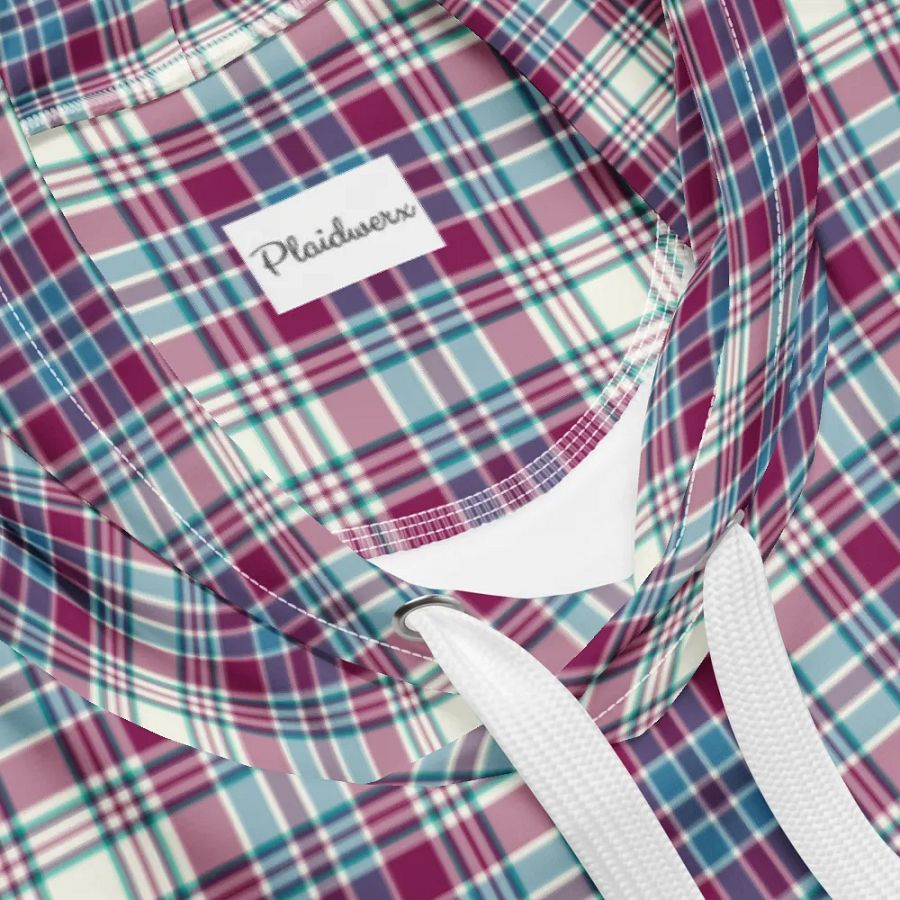 Turquoise and Magenta Plaid Hoodie product image (10)