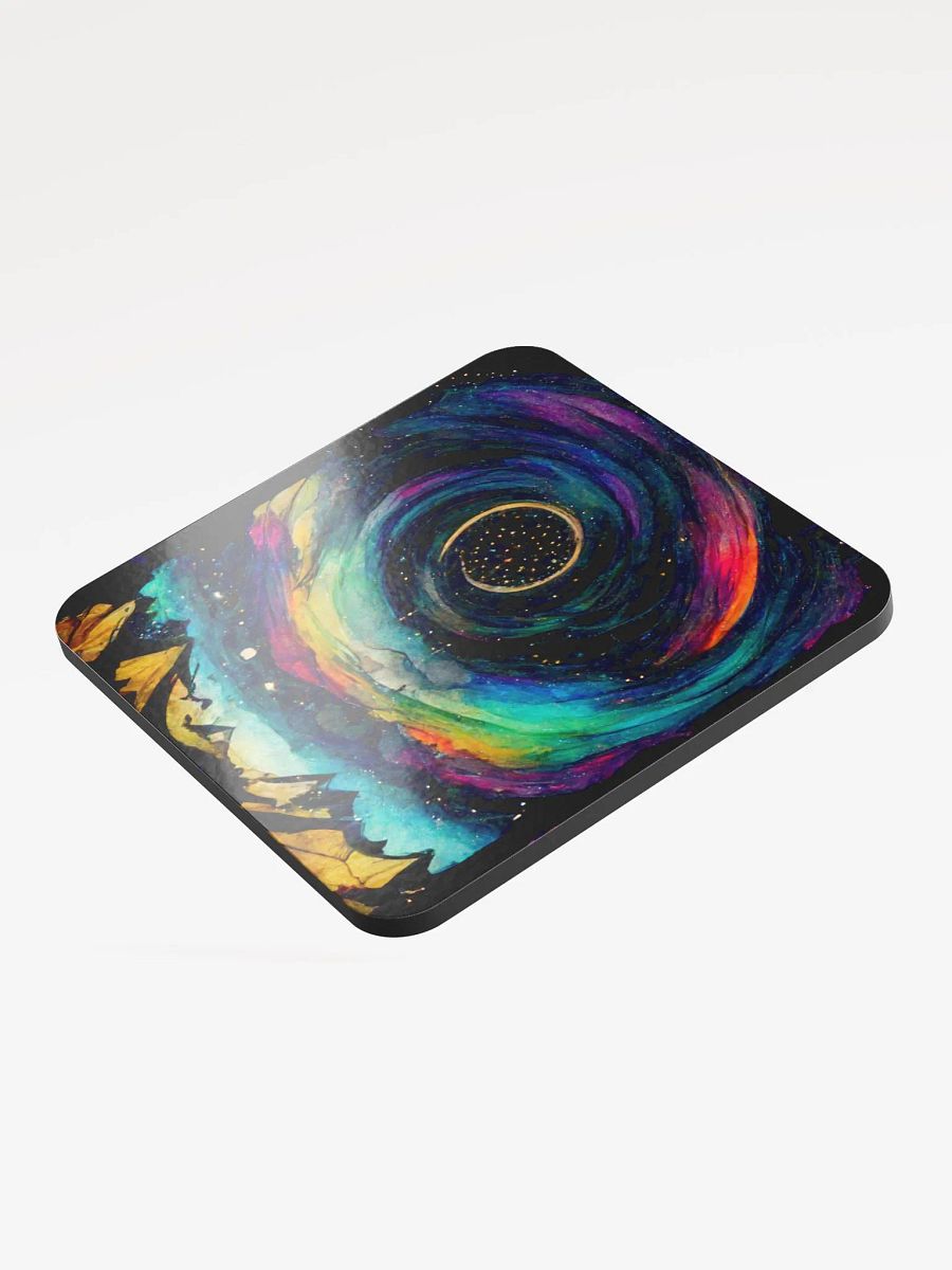 Cosmic Mountain Glossed Cork Coaster product image (3)