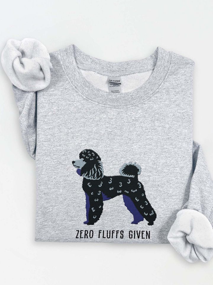 Zero Fluffs Given Sweatshirt (Embroidered) of a Mini Poodle(Black) product image (1)