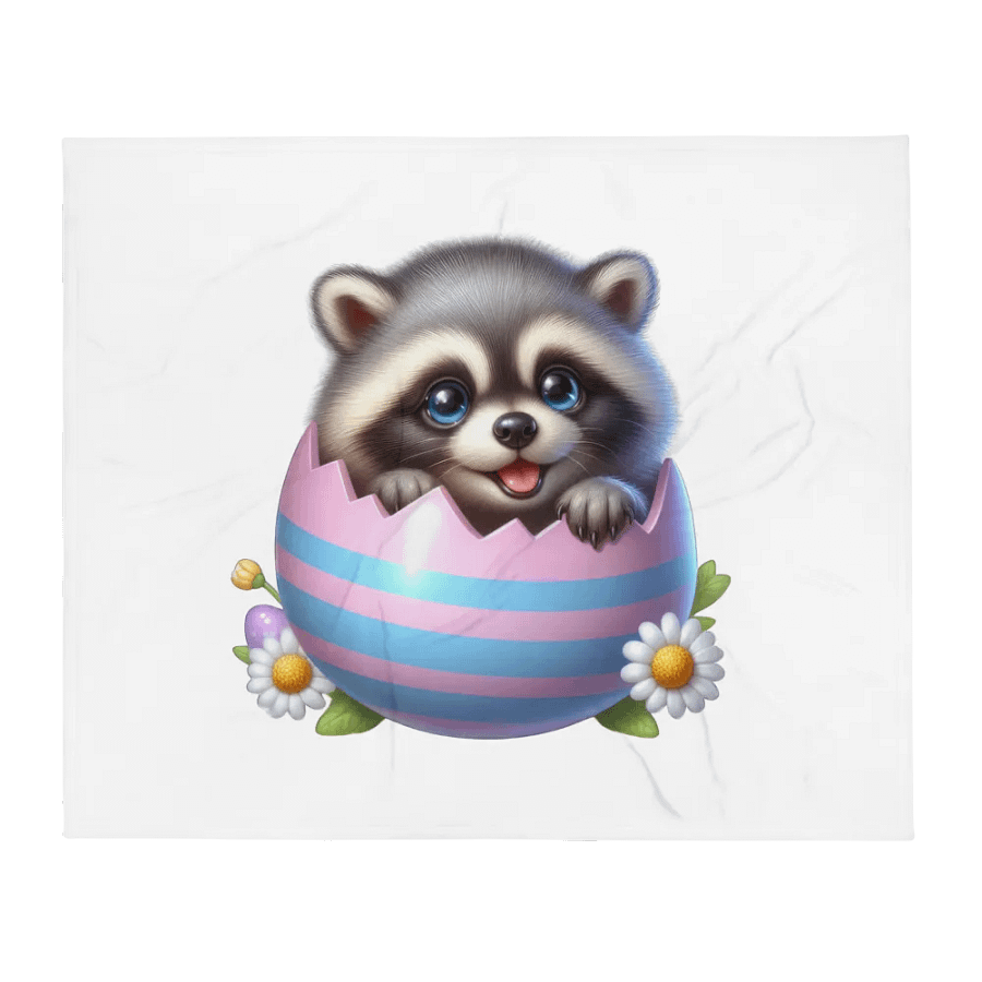 Raccoon Easter Egg - Throw Blanket product image (1)