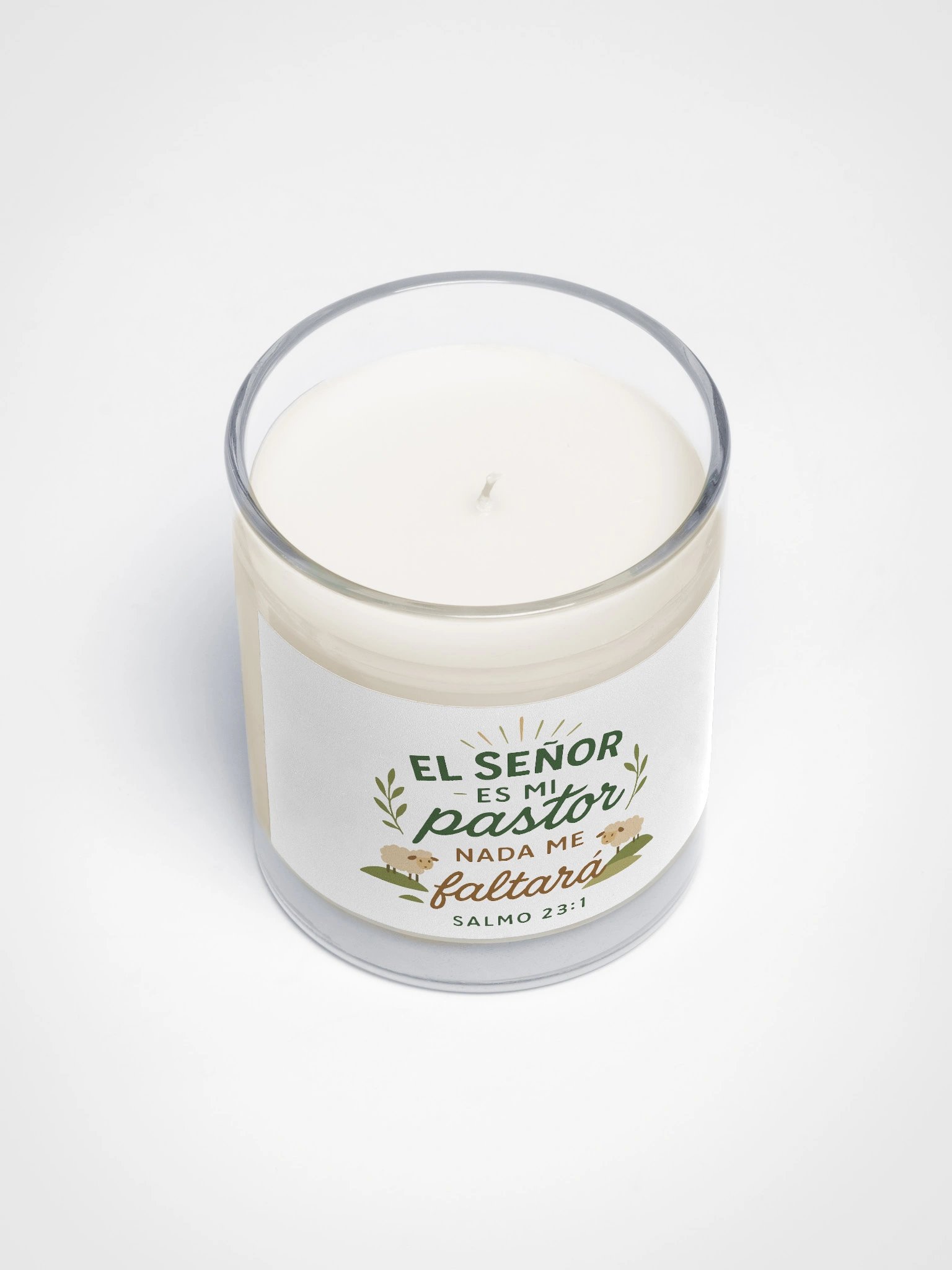 Faith-Inspired Candle – “El Señor es mi Pastor” – Spanish Psalm 23:1 product image (3)