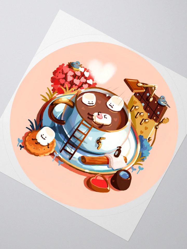 Cozy Coffee with Marshmallows Sticker - Cute Drink Art product image (4)