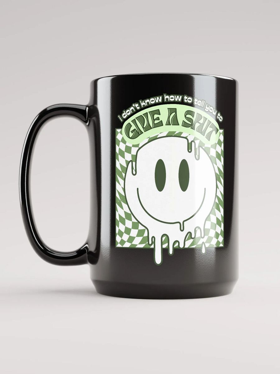 GIVE A SH*T black glossy mug product image (4)