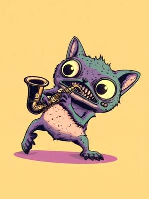 Saxophone sorcery 🎷✨ [ Featuring Gloobert #3 ] #saxophone #🎷 #musicvideo #animation #cartoon #ugly #cute #plushie #fyp #glooberts