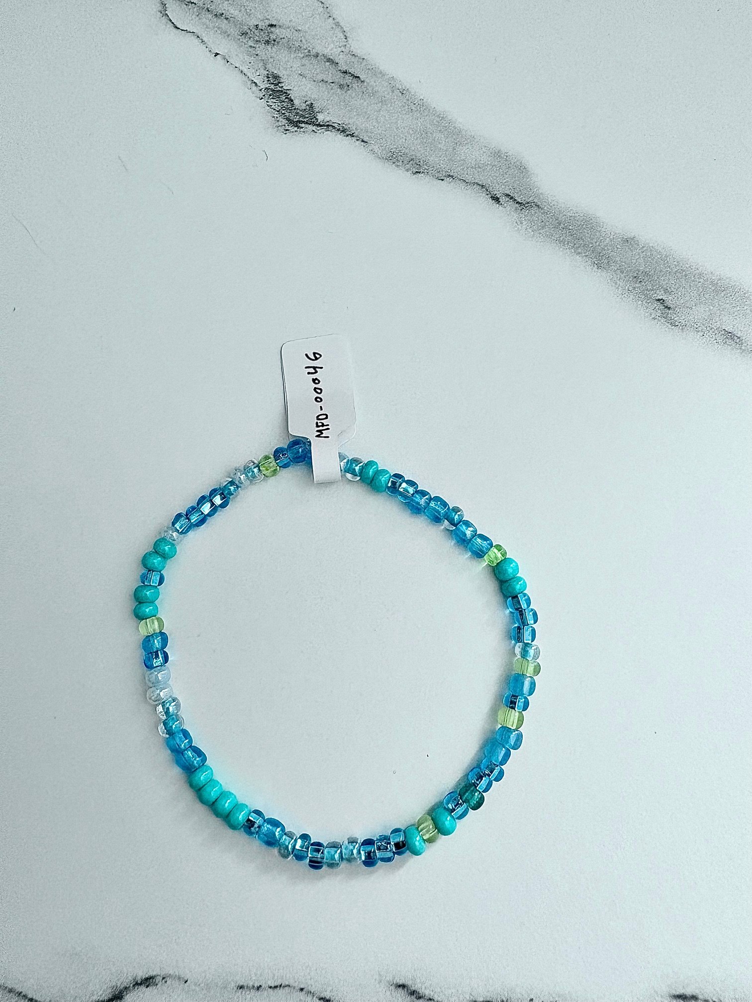 MFD-00046 | Turquoise, Aqua, Greens & Blues | Seed Beaded Bracelet | Handmade 8" Coastal Charm by Monique Faella Designs™ product image (6)