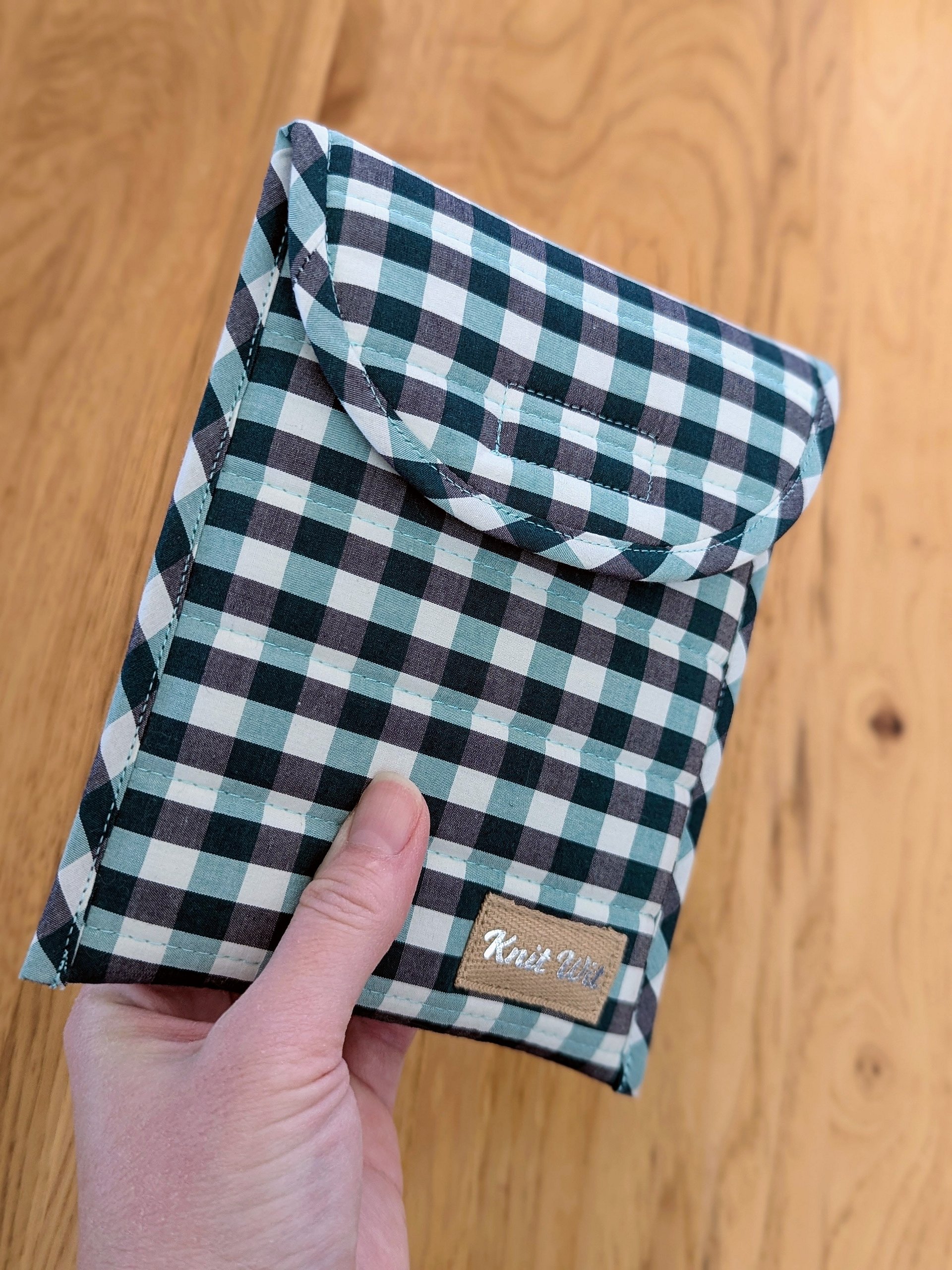 6" Kindle Cozy Sleeve- Teal Gingham product image (5)